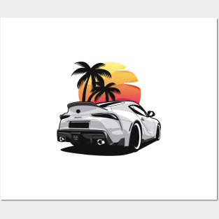 White Supra MK5 New JDM Posters and Art